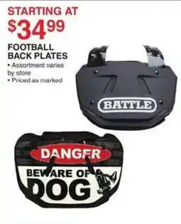 Dunham's Sports Battle football back plates offer