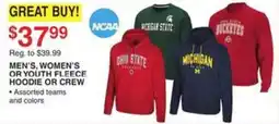 Dunham's Sports Ncaa men's women's or youth fleece hoodie or crew offer