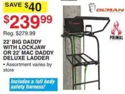Dunham's Sports Olman 22' Big Daddy with Lockjaw or 22' Mac Daddy Deluxe Ladder offer