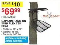 Dunham's Sports Big Game Captain Hang-On With Flex Tek Seat offer