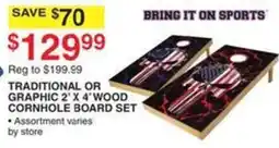 Dunham's Sports Bring It On Sports Traditional Or Graphic 2' X 4' Wood Cornhole Board Set offer