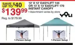 Dunham's Sports Yoli 12' X 12' Easylift 144 or 13' X 13' Easylift 170 Instant Canopy offer
