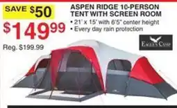 Dunham's Sports Eagles Camp aspen ridge 10-person tent with screen room offer