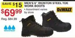 Dunham's Sports DeWalt men's 6 inch ironton steel toe work boots offer