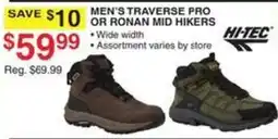 Dunham's Sports Hitech men's traverse pro or ronan mid hikers offer