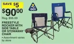 Dunham's Sports Gci freestyle rocker with side table or stowaway chair offer