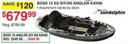 Dunham's Sports Sundolphin Boss 12 SS Sit-On Angler Kayak offer