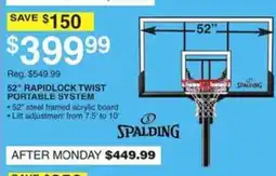 Dunham's Sports Spalding 52" Rapidlock Twist Portable System offer