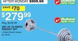 Dunham's Sports Dunham's 300 lb. olympic weight set offer