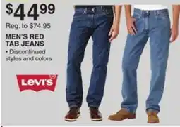 Dunham's Sports Levi's men's red tab jeans offer