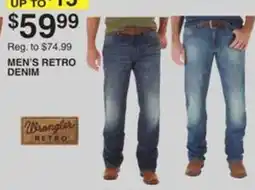Dunham's Sports Wrangler men's retro denim offer