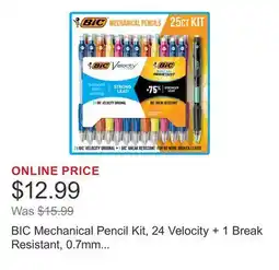 Costco BIC Mechanical Pencil Kit, 24 Velocity + 1 Break Resistant, 0.7mm Lead, 25-count offer