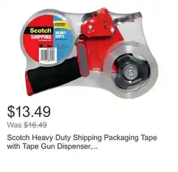 Costco Scotch Heavy Duty Shipping Packaging Tape with Tape Gun Dispenser, 2 Rolls of Tape Included offer
