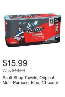 Costco Scott Shop Towels, Original Multi-Purpose, Blue, 10-count offer