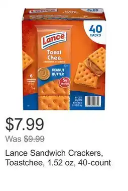 Costco Lance Sandwich Crackers, Toastchee, 1.52 oz, 40-count offer