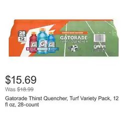 Costco Gatorade Thirst Quencher, Turf Variety Pack, 12 fl oz, 28-count offer
