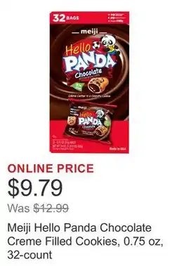 Costco Meiji Hello Panda Chocolate Creme Filled Cookies, 0.75 oz, 32-count offer