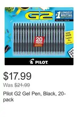 Costco Pilot G2 Gel Pen, Black, 20-pack offer