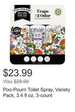 Costco Poo-Pourri Toilet Spray, Variety Pack, 3.4 fl oz, 3-count offer