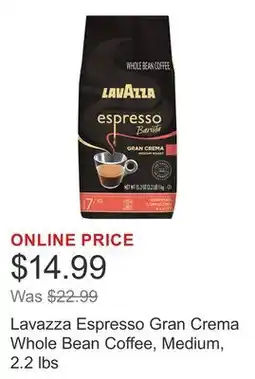 Costco Lavazza Espresso Gran Crema Whole Bean Coffee, Medium, 2.2 lbs offer