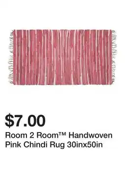 Five Below Room 2 Room Handwoven Pink Chindi Rug 30inx50in offer