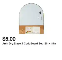 Five Below Arch Dry Erase & Cork Board Set 12in x 15in offer