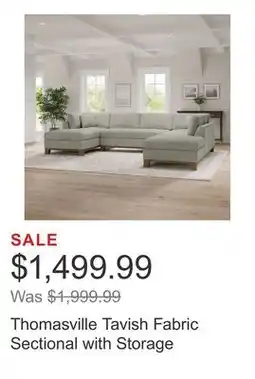 Costco Thomasville Tavish Fabric Sectional with Storage offer