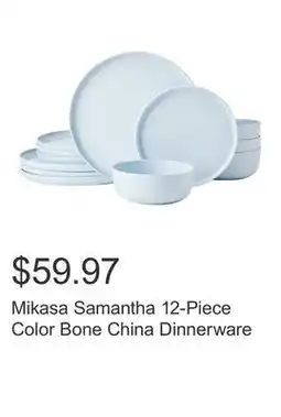 Costco Mikasa Samantha 12-Piece Color Bone China Dinnerware offer