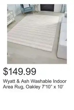 Costco Wyatt & Ash Washable Indoor Area Rug, Oakley 7'10 x 10' offer
