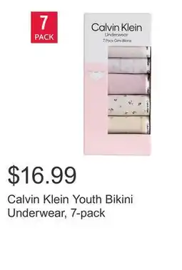 Costco Calvin Klein Youth Bikini Underwear, 7-pack offer