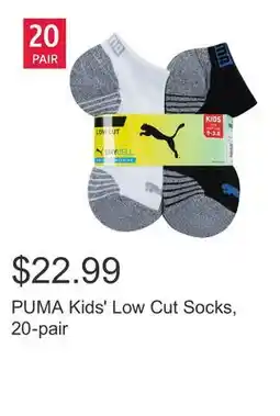 Costco PUMA Kids' Low Cut Socks, 20-pair offer