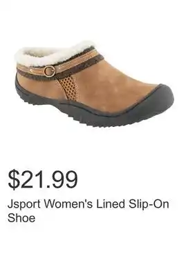 Costco Jsport Women's Lined Slip-On Shoe offer