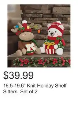 Costco 16.5-19.6 Knit Holiday Shelf Sitters, Set of 2 offer
