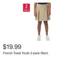 Costco French Toast Youth 2-pack Skort offer