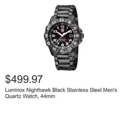 Costco Luminox Nighthawk Black Stainless Steel Men's Quartz Watch, 44mm offer