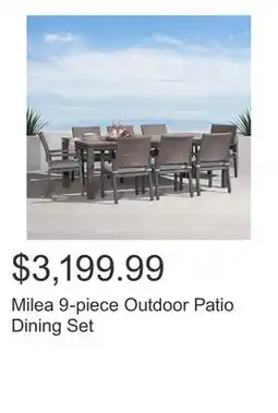 Costco Milea 9-piece Outdoor Patio Dining Set offer
