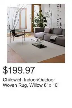 Costco Chilewich Indoor/Outdoor Woven Rug, Willow 8' x 10' offer