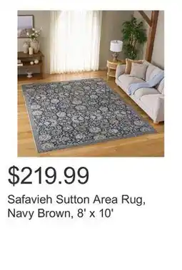 Costco Safavieh Sutton Area Rug, Navy Brown, 8' x 10' offer