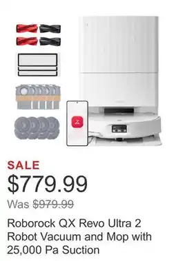 Costco Roborock QX Revo Ultra 2 Robot Vacuum and Mop with 25,000 Pa Suction offer