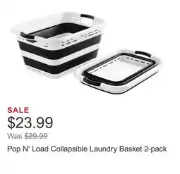 Costco Pop N' Load Collapsible Laundry Basket 2-pack offer