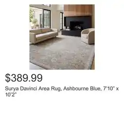 Costco Surya Davinci Area Rug, Ashbourne Blue, 7'10 x 10'2 offer