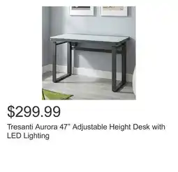 Costco Tresanti Aurora 47 Adjustable Height Desk with LED Lighting offer