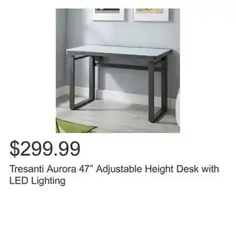 Costco Tresanti Aurora 47 Adjustable Height Desk with LED Lighting offer