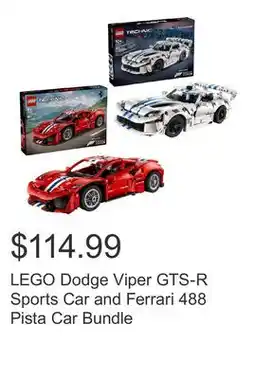 Costco LEGO Dodge Viper GTS-R Sports Car and Ferrari 488 Pista Car Bundle offer