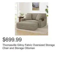 Costco Thomasville Gilroy Fabric Oversized Storage Chair and Storage Ottoman offer