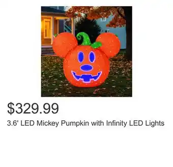 Costco 3.6' LED Mickey Pumpkin with Infinity LED Lights offer
