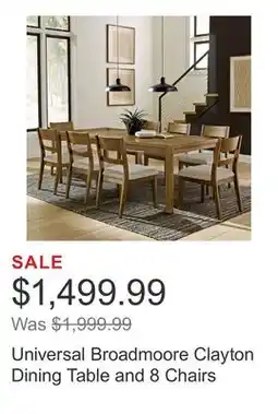 Costco Universal Broadmoore Clayton Dining Table and 8 Chairs offer