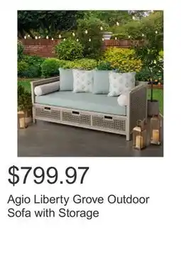 Costco Agio Liberty Grove Outdoor Sofa with Storage offer