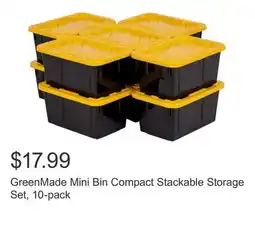 Costco GreenMade Mini Bin Compact Stackable Storage Set, 10-pack offer