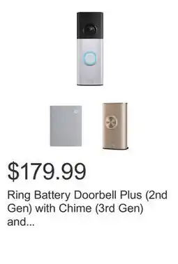 Costco Ring Battery Doorbell Plus (2nd Gen) with Chime (3rd Gen) and Sandstone Faceplate offer
